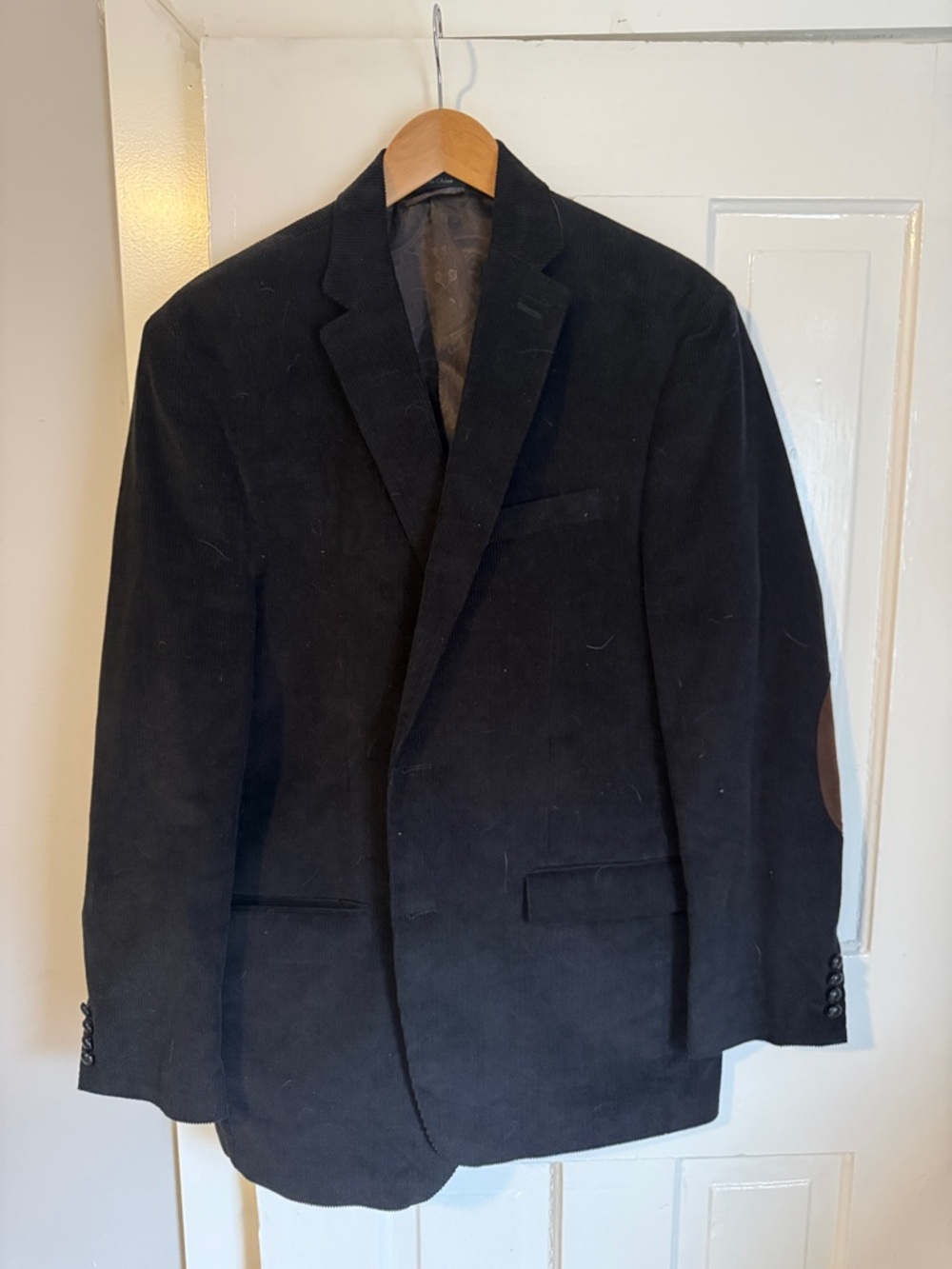 Ralph Lauren Black Corduroy Sport Coat with Elbow Patches